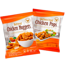 Battered Chicken Nuggets of Southern Fried Chicken Pops